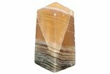 Polished, Banded Honey Calcite Obelisk #217046-1